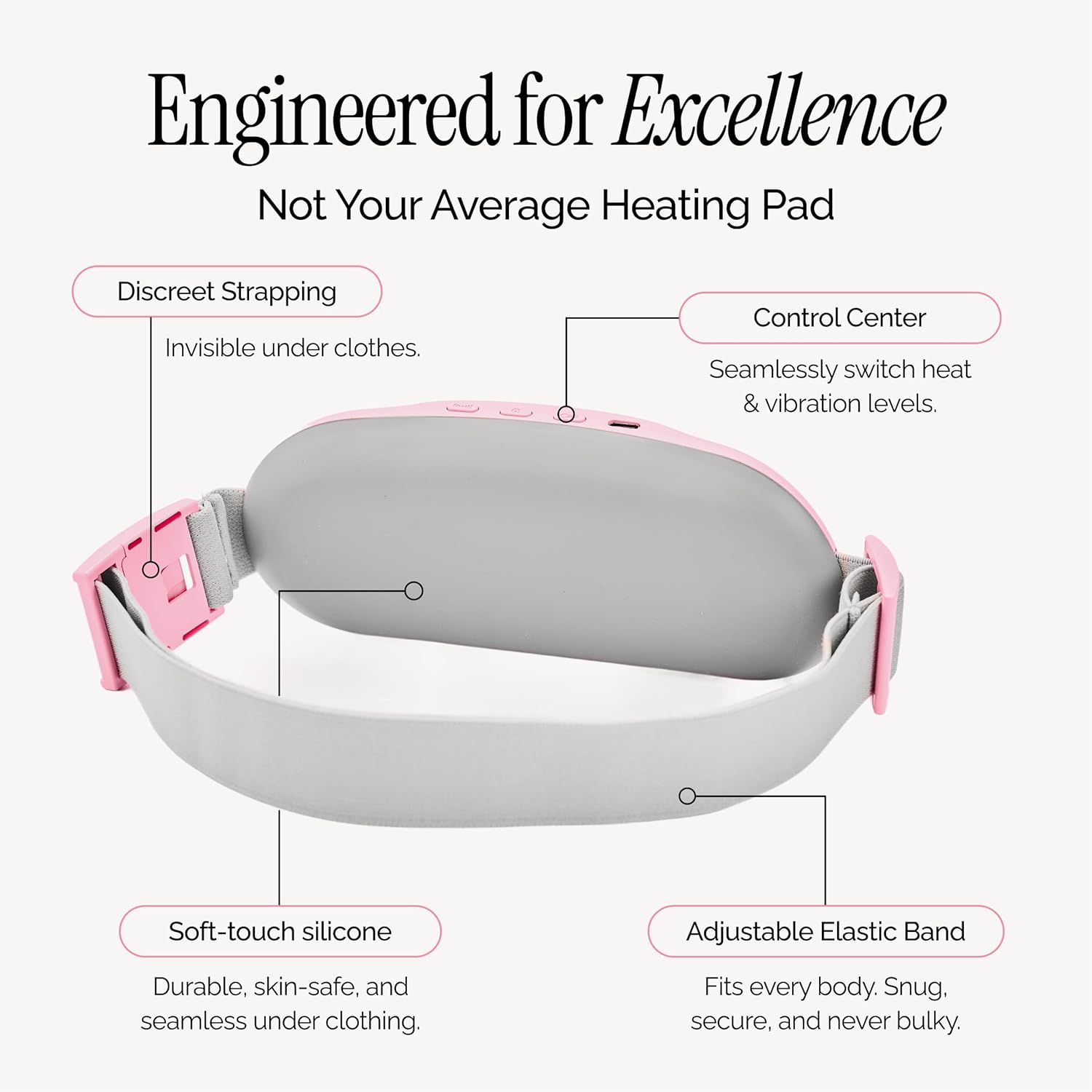 Portable Heating Pad for Period Cramps Relief with Heat & Massage
