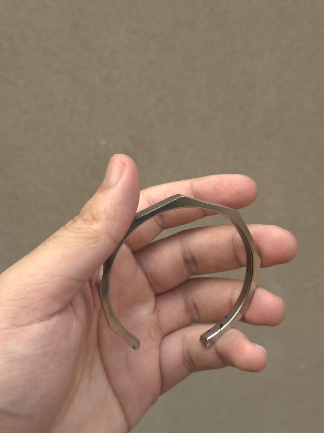 Stainless Steel Hexagon Cuff Bangle