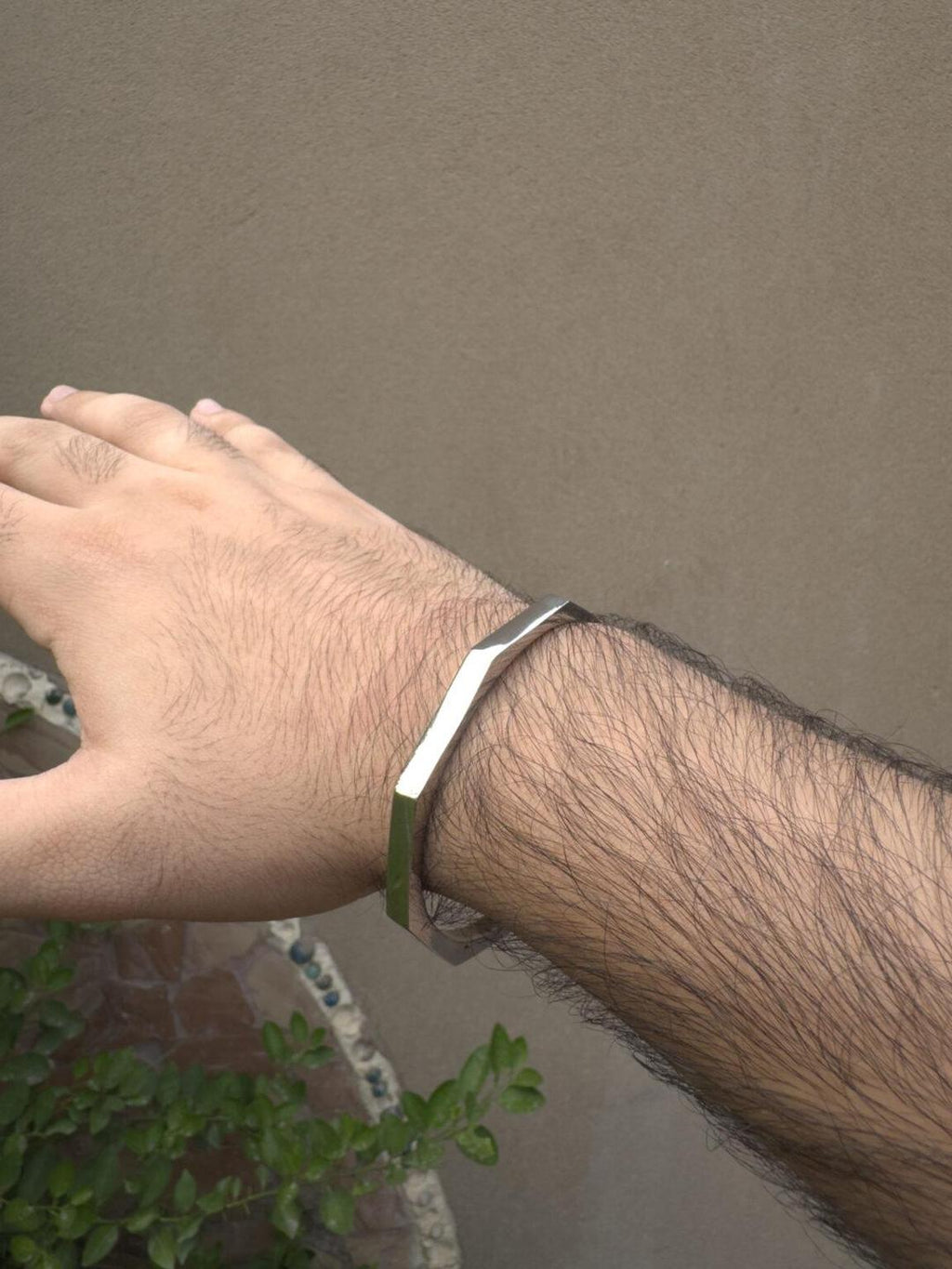 Stainless Steel Hexagon Cuff Bangle